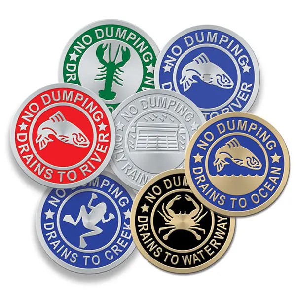 Metal Storm Drain Curb Markers 1
