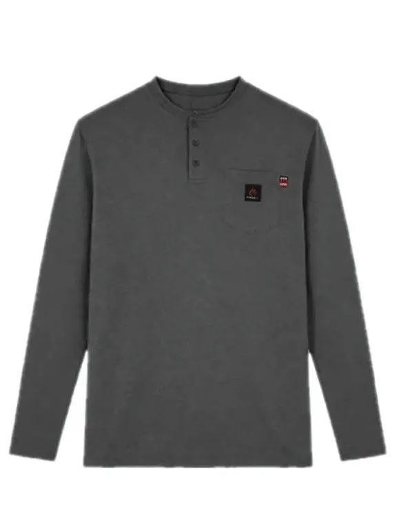 Mfrhnly004 Forge Fr Men's Crew Neck Light Weight Long Sleeve T-Shirt-Charcoal Grey 2