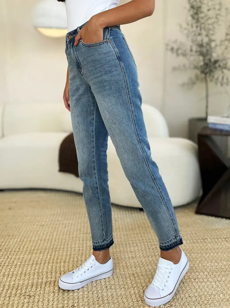 Mid Rise Rigid Magic Release Hem Judy Blue Jeans 11