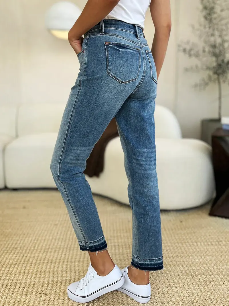 Mid Rise Rigid Magic Release Hem Judy Blue Jeans 12