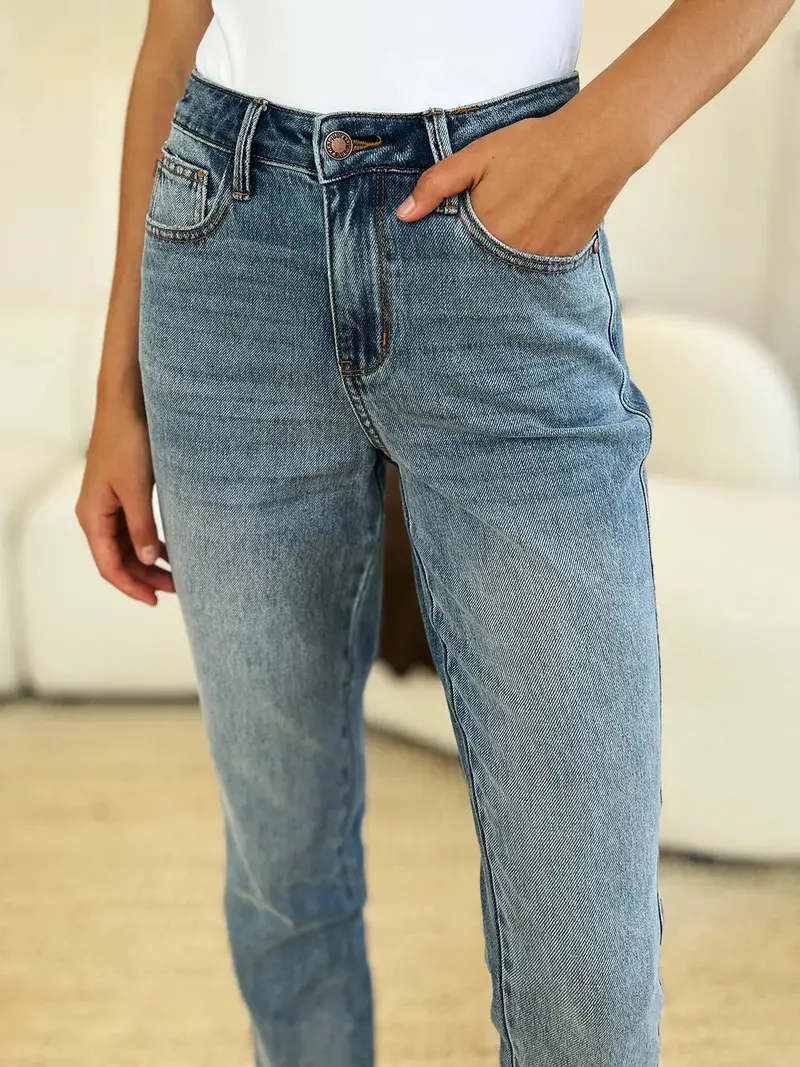 Mid Rise Rigid Magic Release Hem Judy Blue Jeans 14
