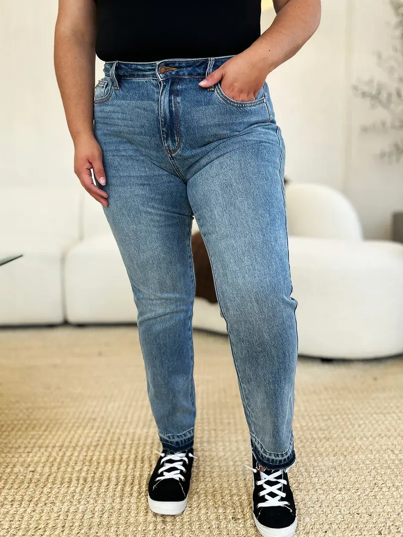 Mid Rise Rigid Magic Release Hem Judy Blue Jeans 2