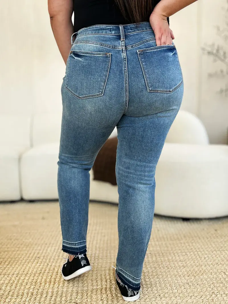 Mid Rise Rigid Magic Release Hem Judy Blue Jeans 6