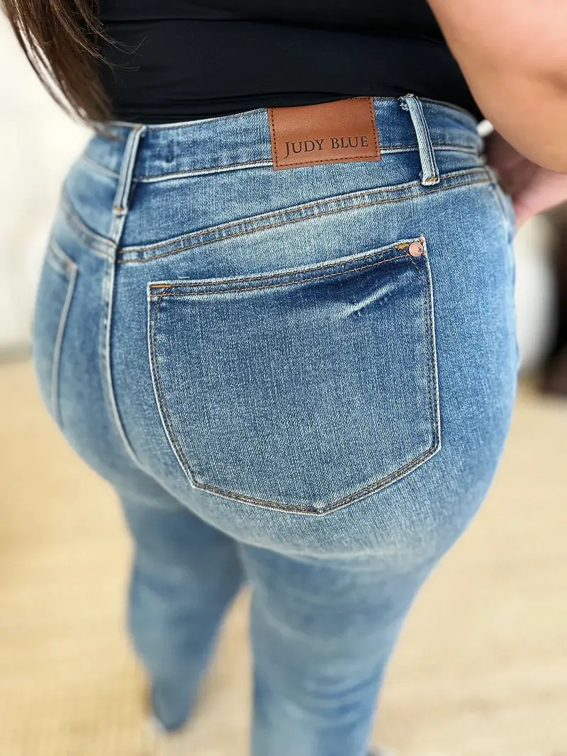 Mid Rise Rigid Magic Release Hem Judy Blue Jeans 8