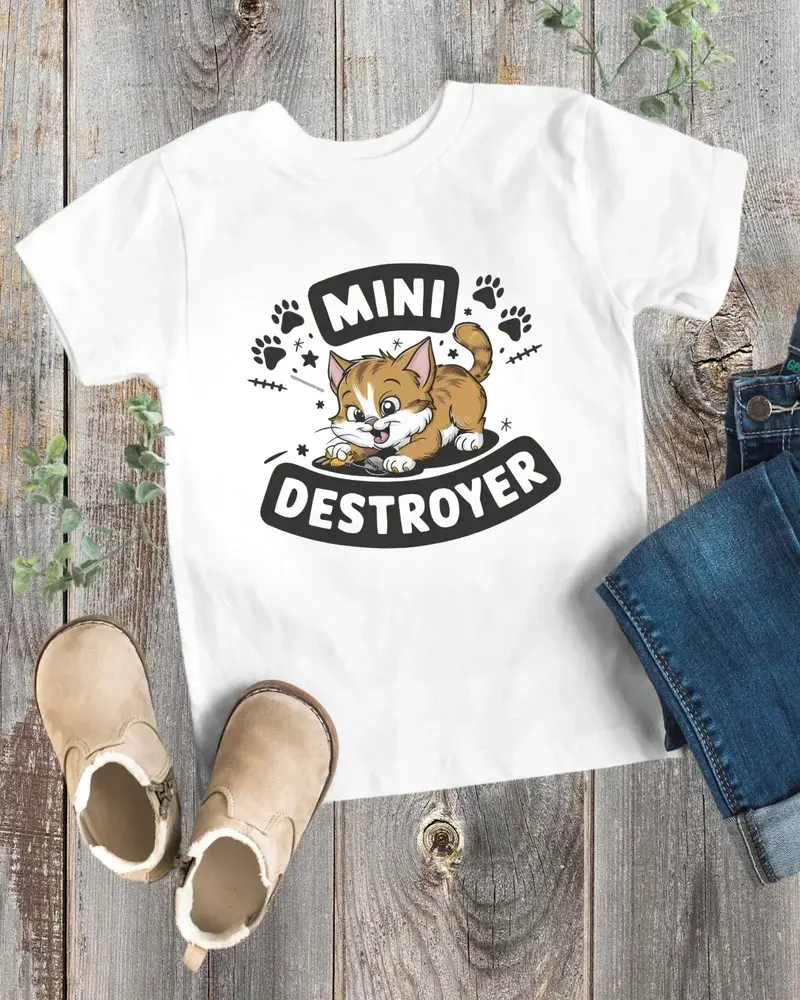 Mini Destroyer Toddler Cotton T-Shirt 1