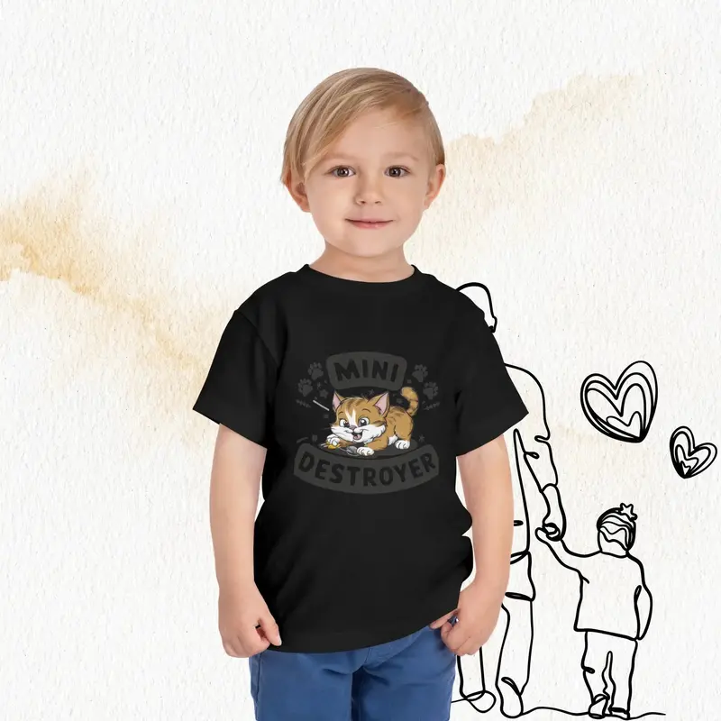 Mini Destroyer Toddler Cotton T-Shirt 13