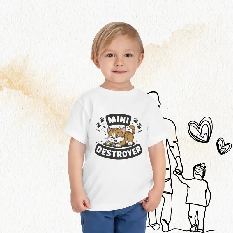 Mini Destroyer Toddler Cotton T-Shirt 3