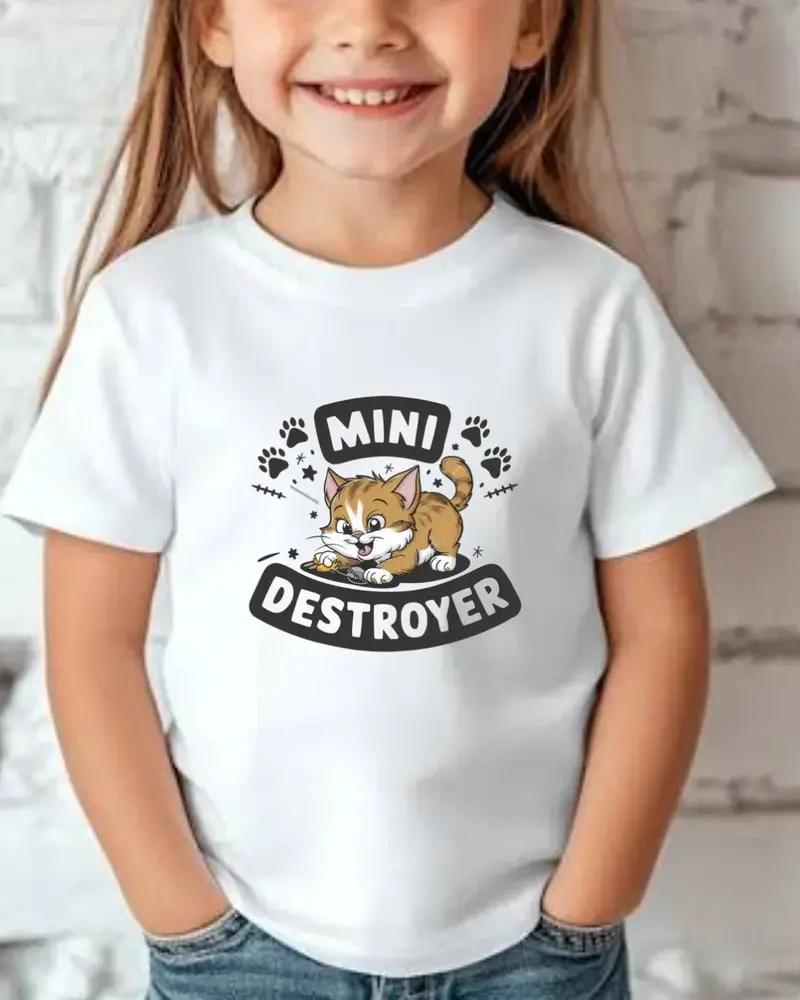 Mini Destroyer Toddler Cotton T-Shirt 4