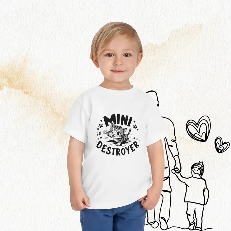 Mini Destroyer Toddler Cotton T-Shirt 4