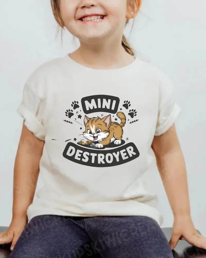 Mini Destroyer Toddler Cotton T-Shirt 5