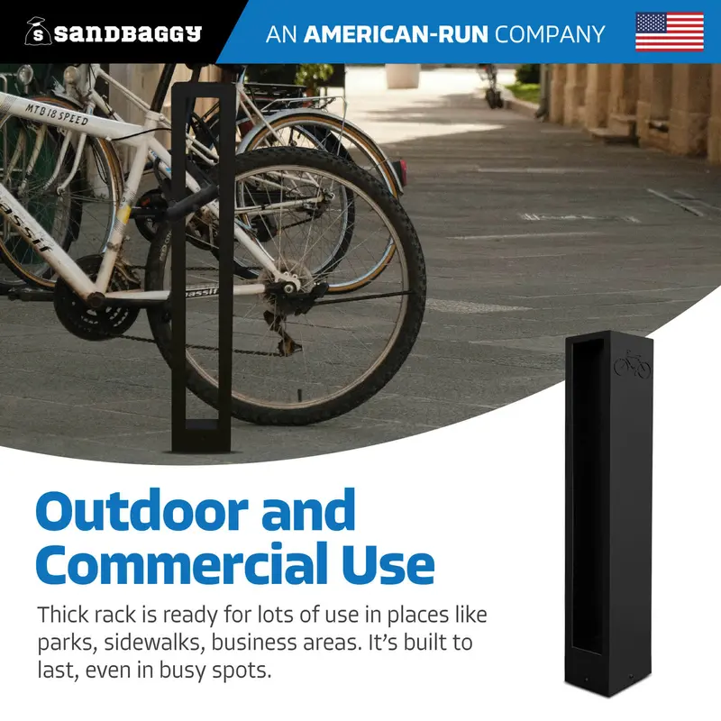 Modern Black Aluminum Bike Rack | Commercial, Dual Capacity, Surface Mount (5”X4”X34”) 3