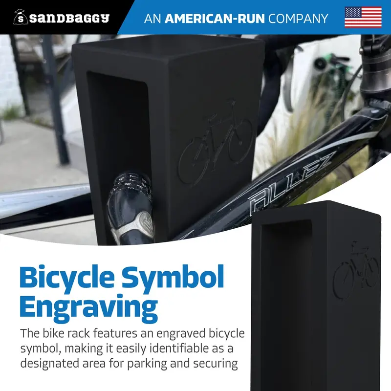 Modern Black Aluminum Bike Rack | Commercial, Dual Capacity, Surface Mount (5”X4”X34”) 6