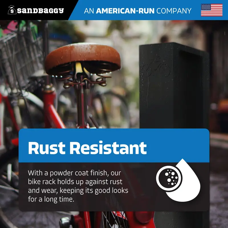 Modern Black Aluminum Bike Rack | Commercial, Dual Capacity, Surface Mount (5”X4”X34”) 7