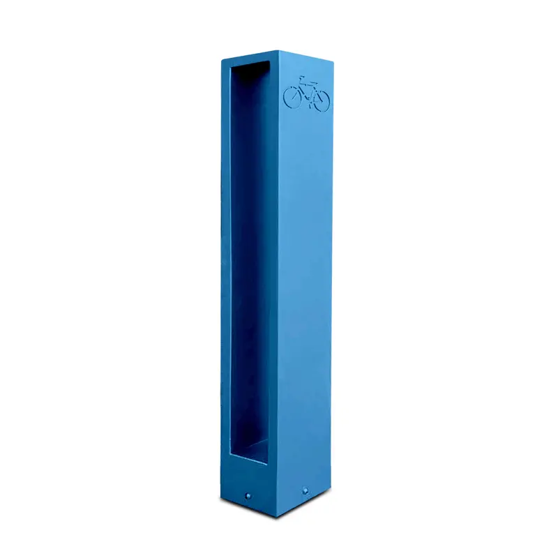 Modern Blue Aluminum Bike Rack | Commercial, Dual Capacity, Surface Mount (5”X4”X34”) 1