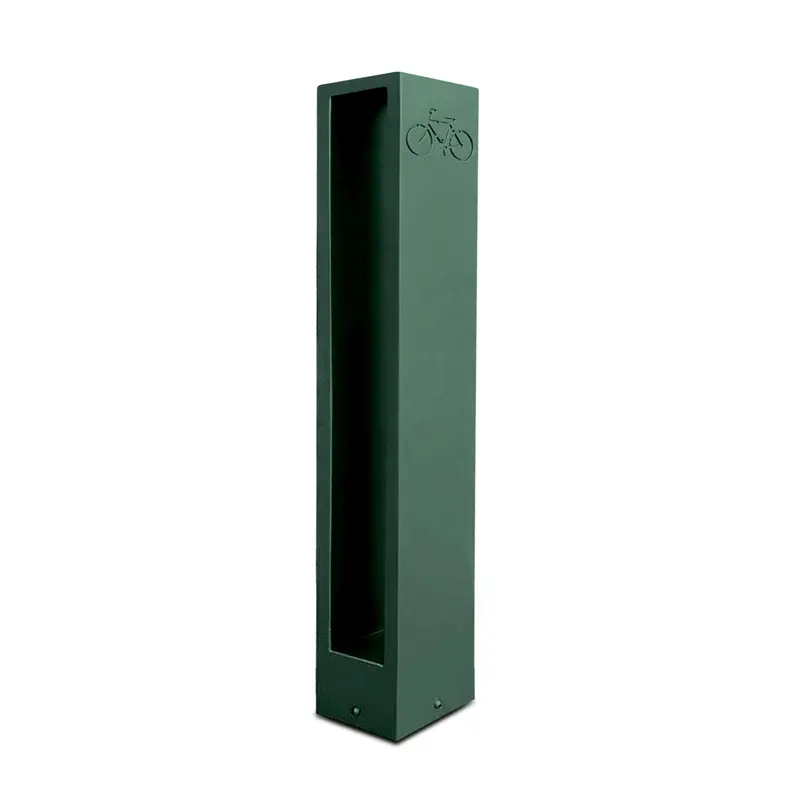 Modern Green Aluminum Bike Rack | Commercial, Dual Capacity, Surface Mount (5”X4”X34”) 1