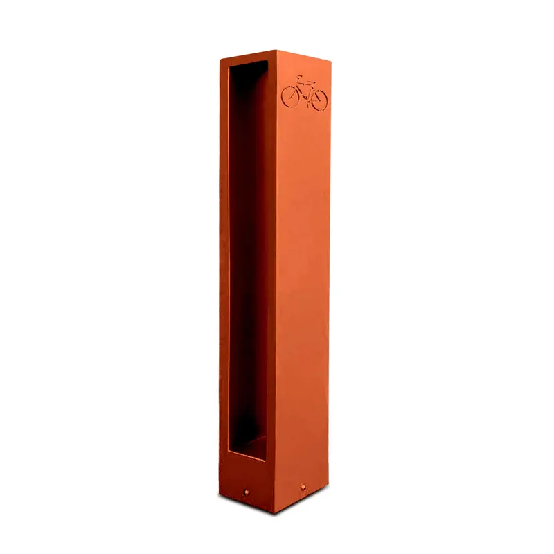 Modern Orange Aluminum Bike Rack | Commercial, Dual Capacity, Surface Mount (5”X4”X34”) 1
