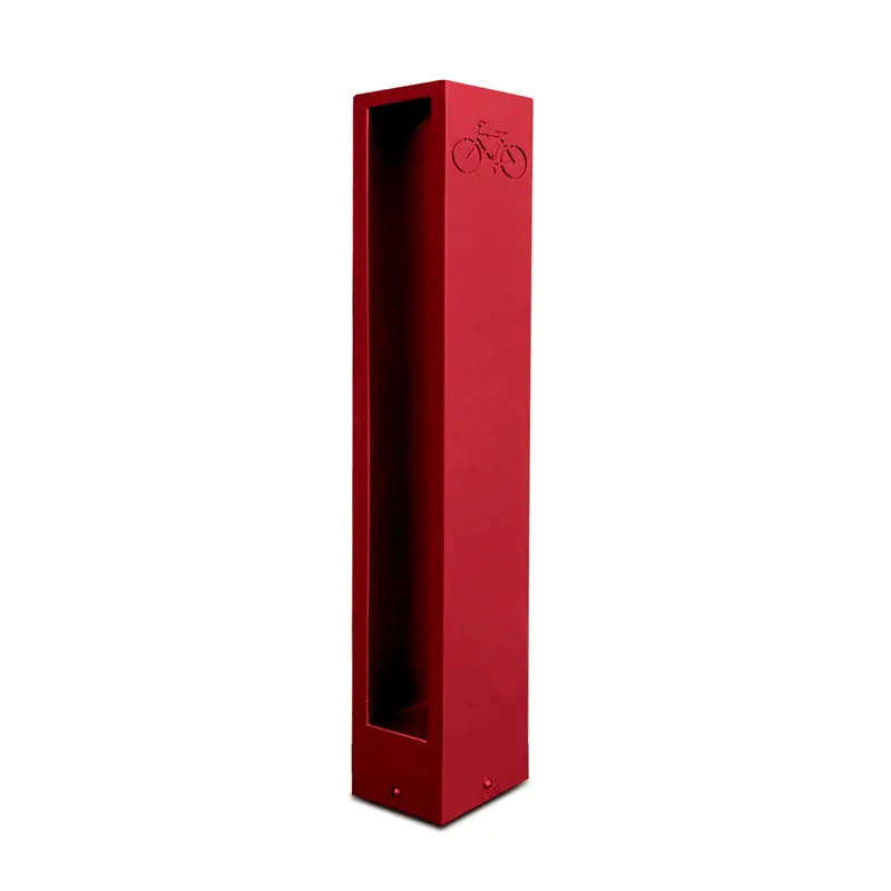 Modern Red Aluminum Bike Rack | Commercial, Dual Capacity, Surface Mount (5”X4”X34”) 1