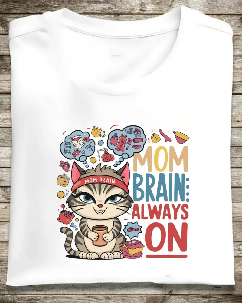 Mom Brain Always Cotton T-Shirt 1