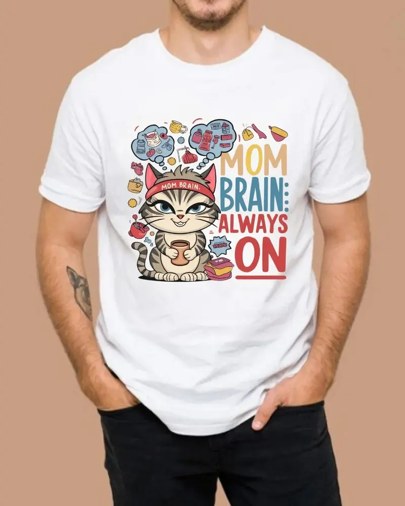 Mom Brain Always Cotton T-Shirt 4