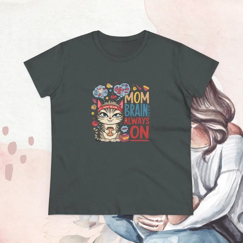 Mom Brain Always On Women Cotton Tshirt 20