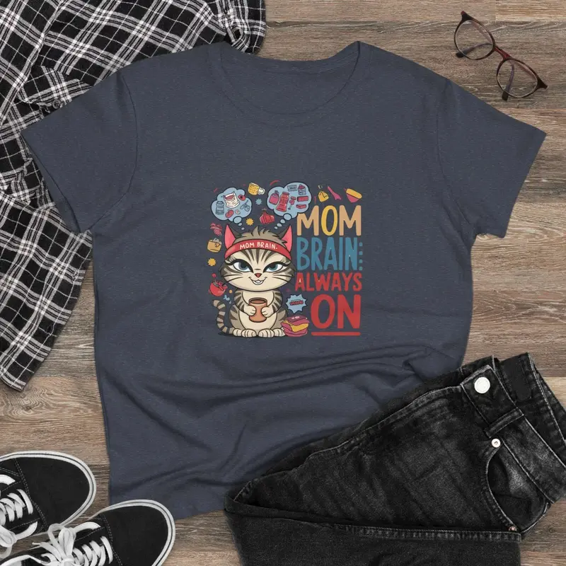 Mom Brain Always On Women Cotton Tshirt 9