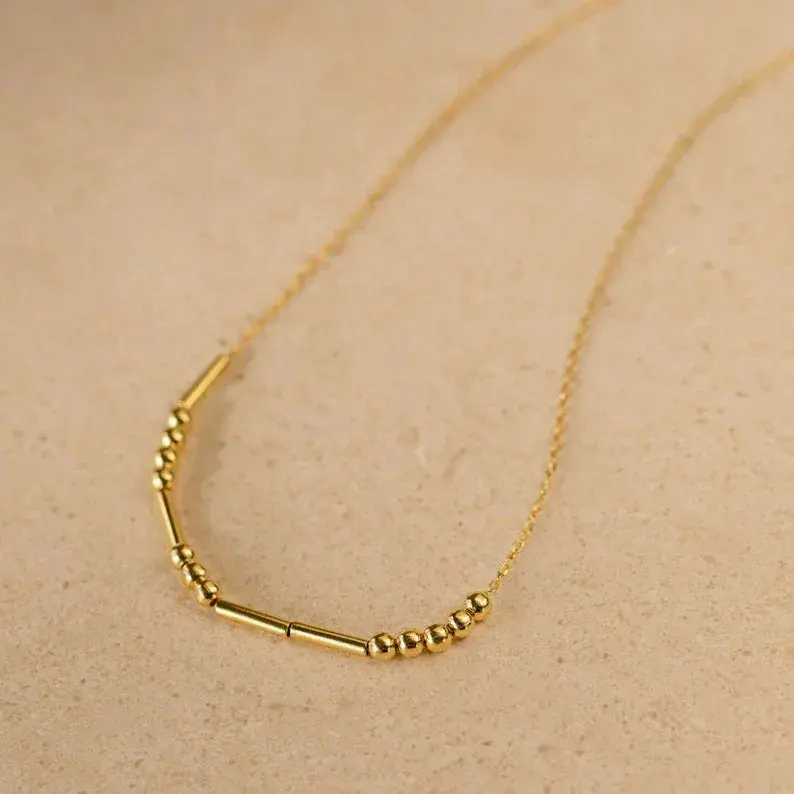 Morse Code Custom Name Necklace 1