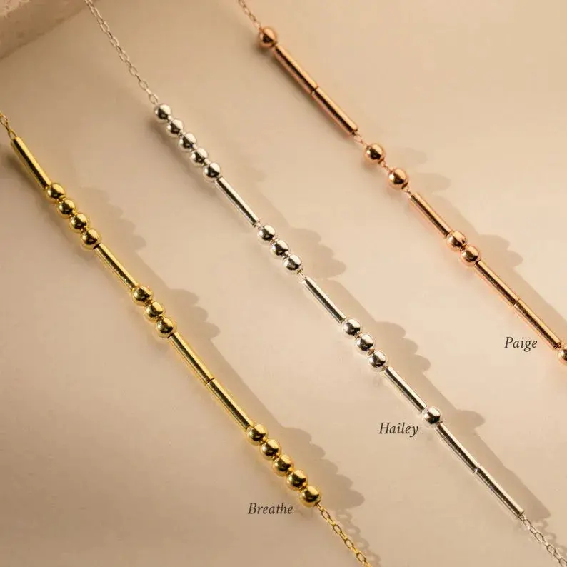 Morse Code Custom Name Necklace 2
