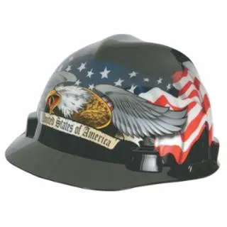 Msa Cap Hard Hat W/ Usa Flag And Eagles #10052947 1
