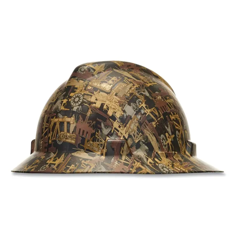 Msa V-Gard® Hydro Dip  Oilfield Camo Full Brim Hard Hat 1