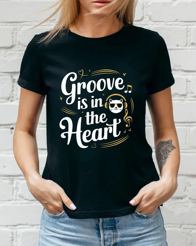 Music Grooves In The Heart Cotton T-Shirt 3