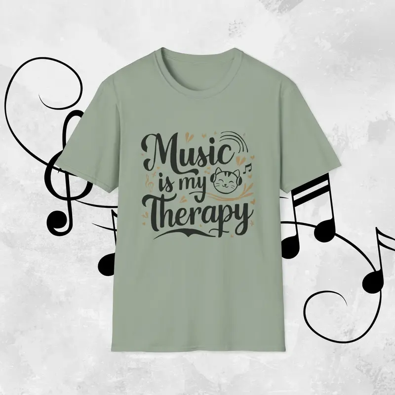 Music Is My Therapy Cotton Men T-Shirt 17