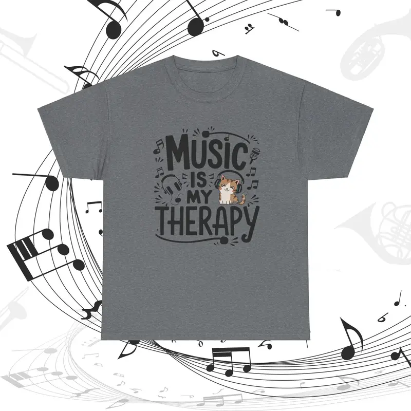 Music Is My Therapy Cotton T-Shirt 10