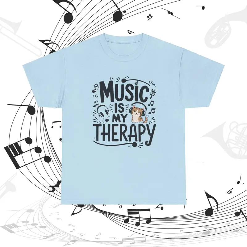 Music Is My Therapy Cotton T-Shirt 6