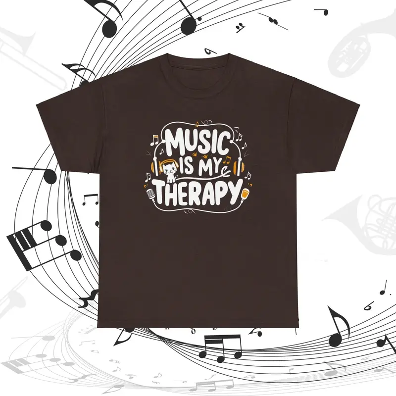 Music Is My Therapy Cotton T-Shirt 6