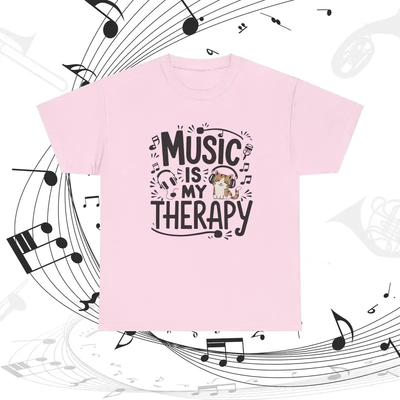 Music Is My Therapy Cotton T-Shirt 7