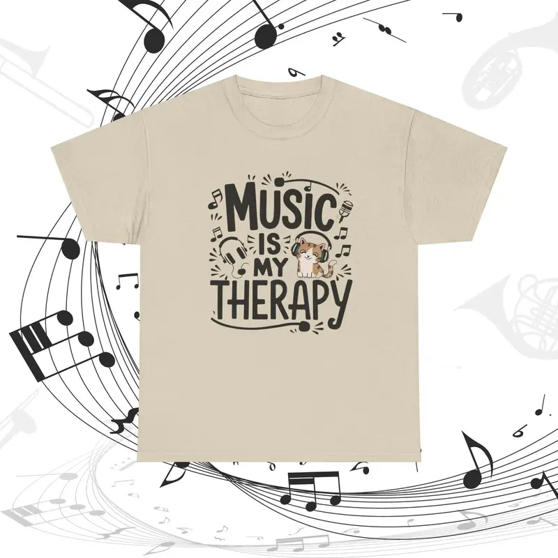 Music Is My Therapy Cotton T-Shirt 9