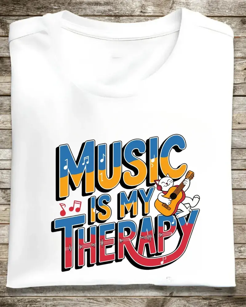 Music Is My Therapy Music Idiom Unisex Softstyle T-Shirt 1