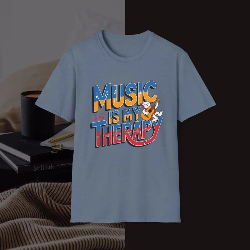 Music Is My Therapy Music Idiom Unisex Softstyle T-Shirt 10