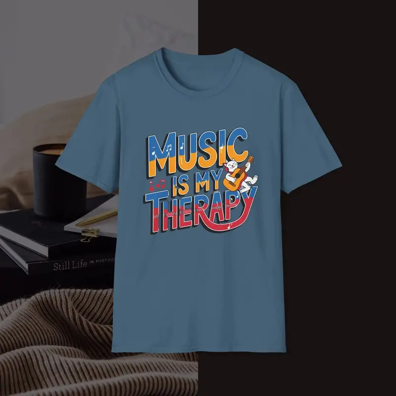 Music Is My Therapy Music Idiom Unisex Softstyle T-Shirt 11