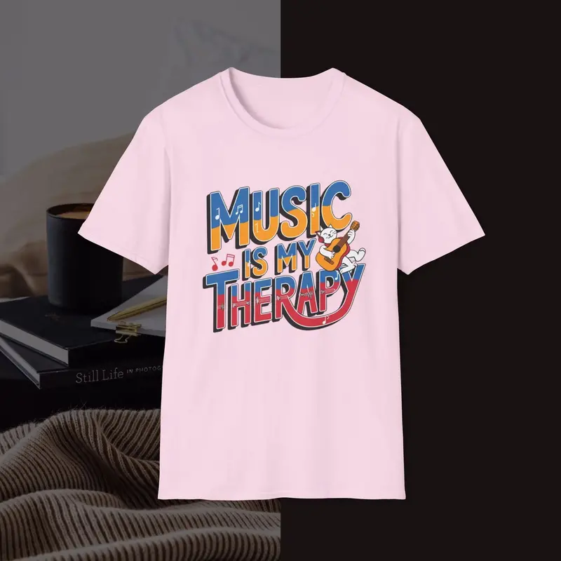 Music Is My Therapy Music Idiom Unisex Softstyle T-Shirt 12