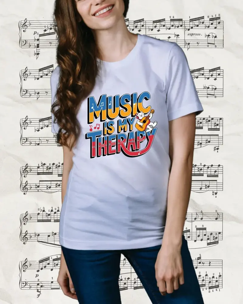 Music Is My Therapy Music Idiom Unisex Softstyle T-Shirt 2