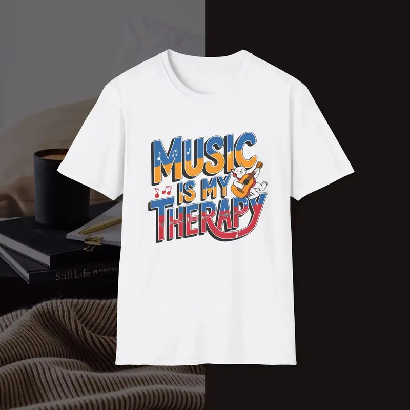 Music Is My Therapy Music Idiom Unisex Softstyle T-Shirt 4