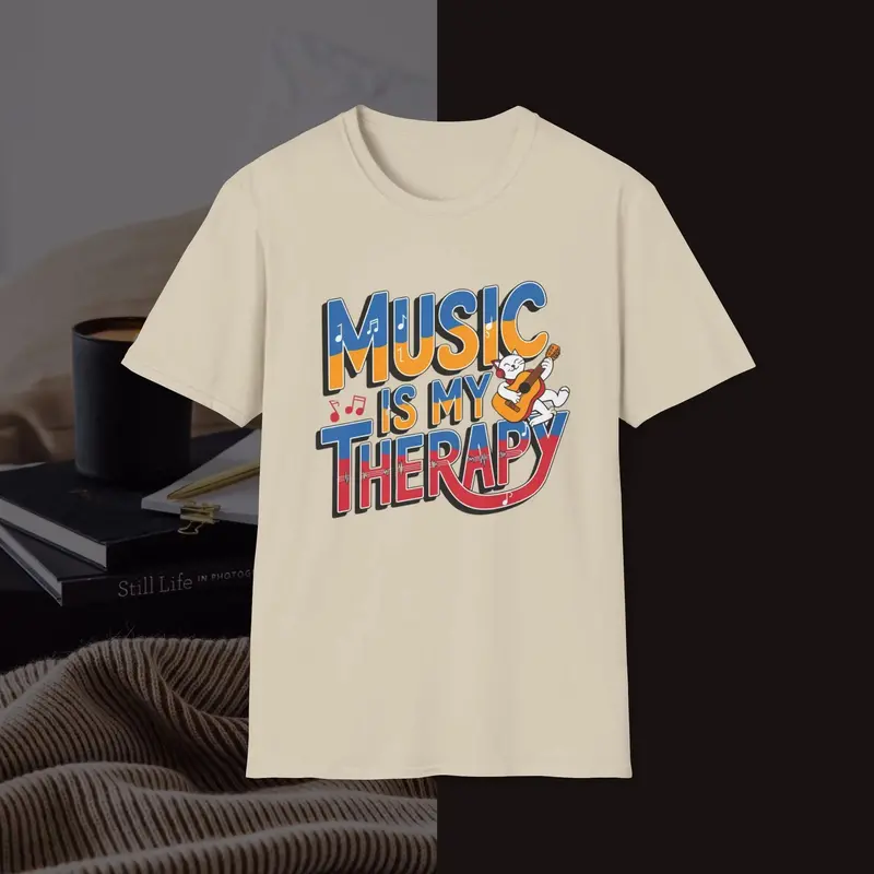 Music Is My Therapy Music Idiom Unisex Softstyle T-Shirt 6
