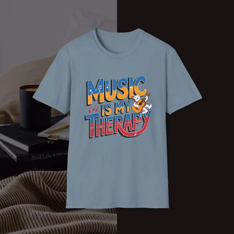 Music Is My Therapy Music Idiom Unisex Softstyle T-Shirt 9