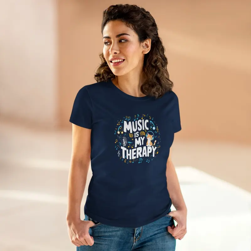 Music Is My Therapy Women Tshirts 10