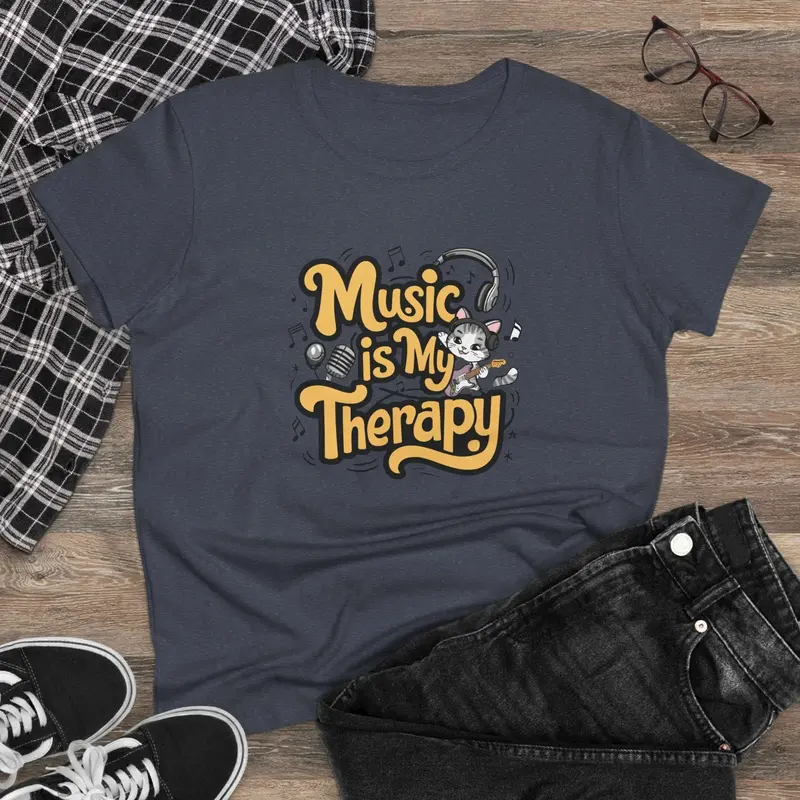 Music Is My Therapy Women Tshirts 10