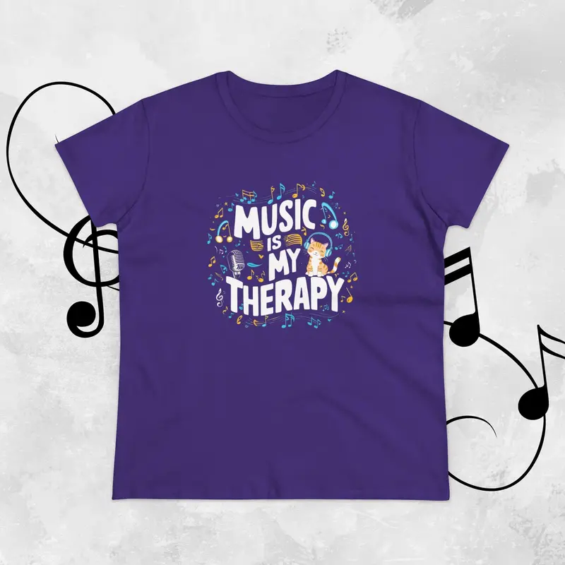 Music Is My Therapy Women Tshirts 11