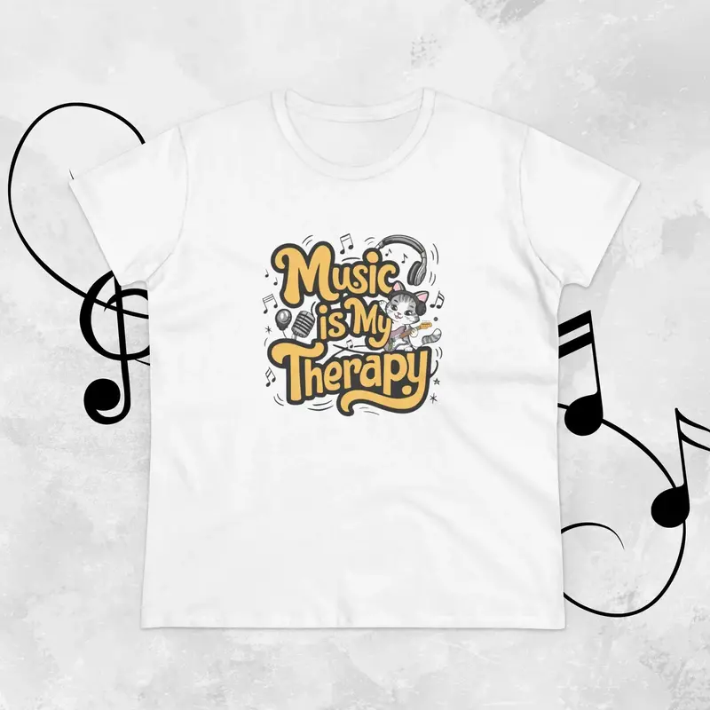 Music Is My Therapy Women Tshirts 11