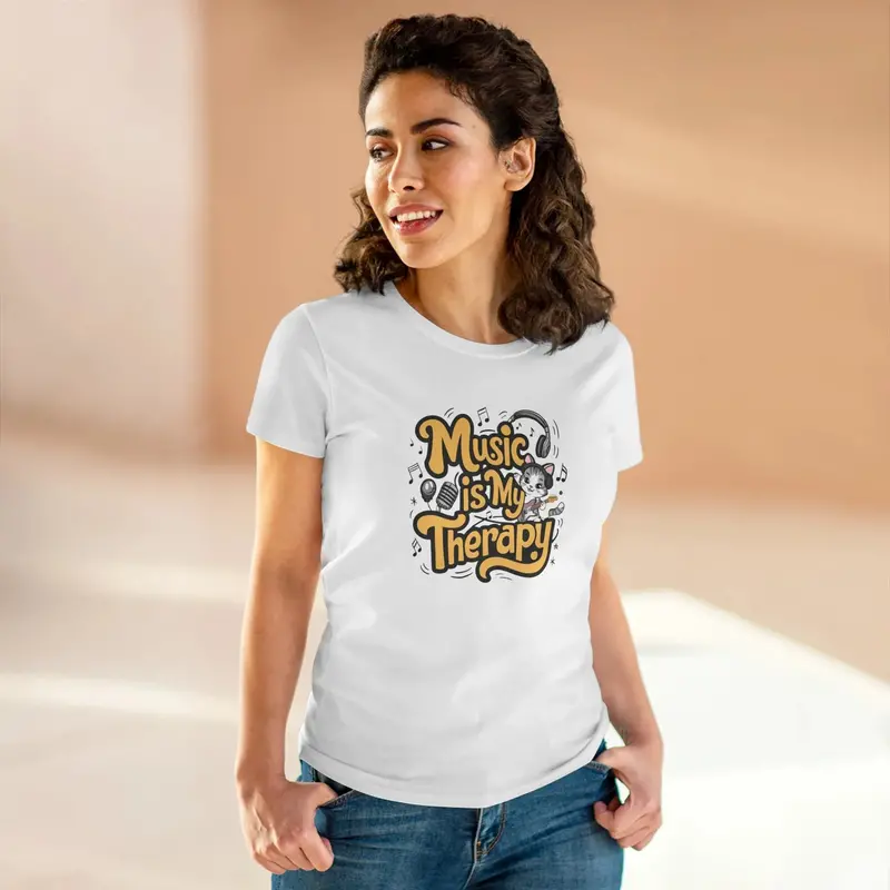 Music Is My Therapy Women Tshirts 12
