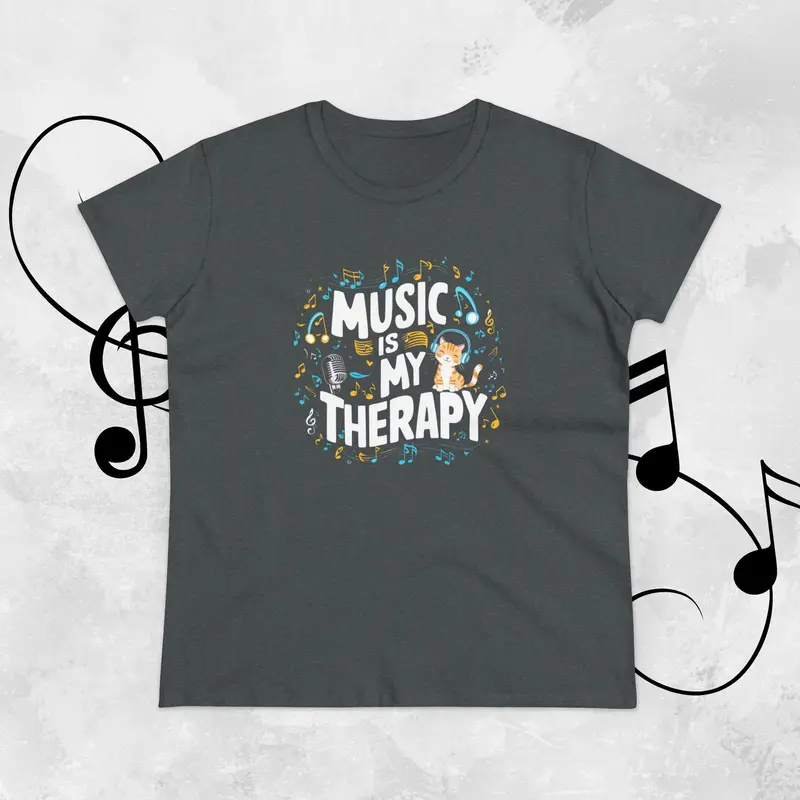 Music Is My Therapy Women Tshirts 13